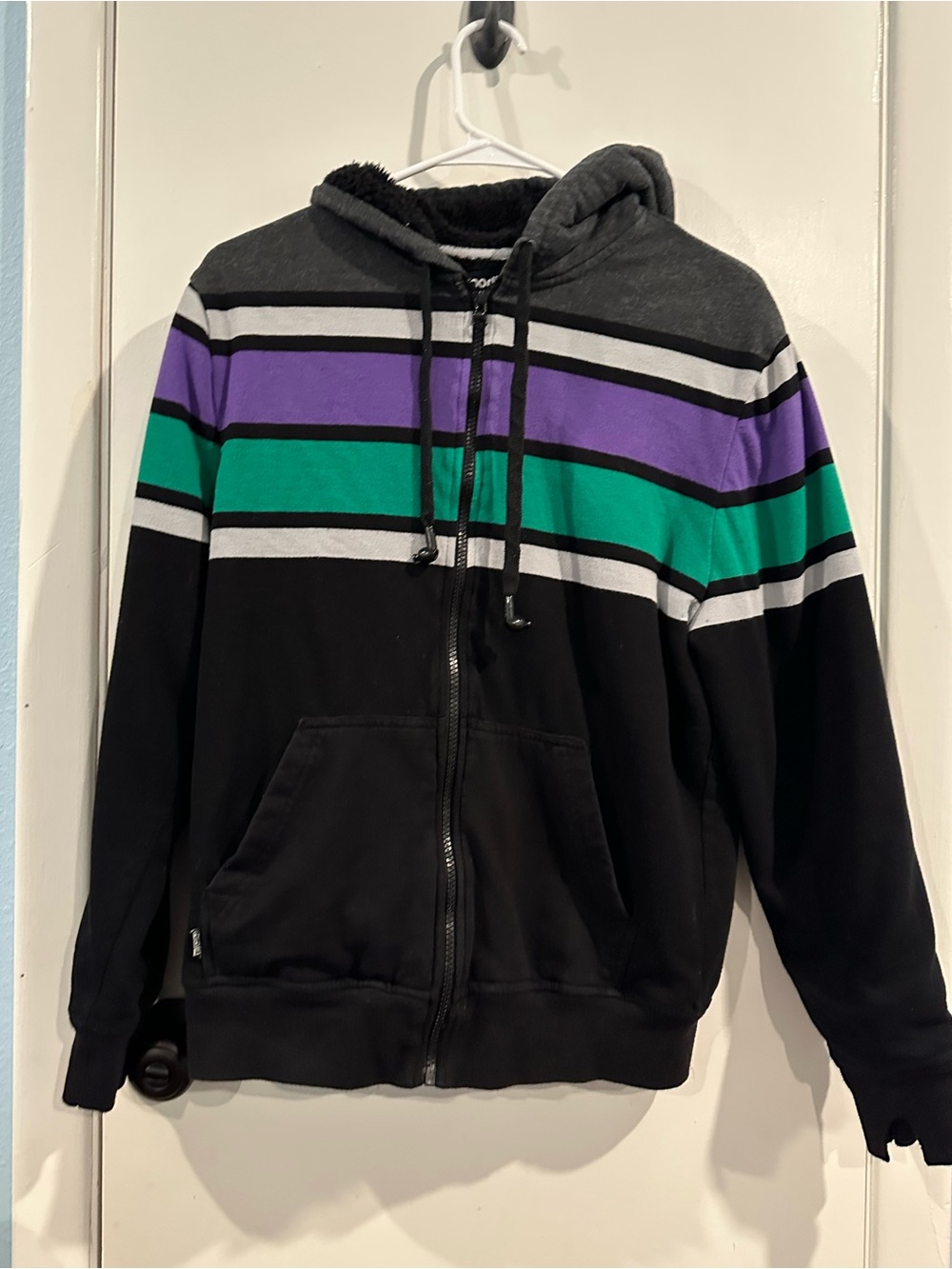 HoodieBuddie Men's jacket size SMALL Outdoor winter colorblock stripes